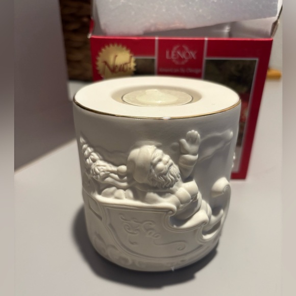 Lenox Radiant Light Santa Votive Candle Holder Tea Light in box - Picture 2 of 3